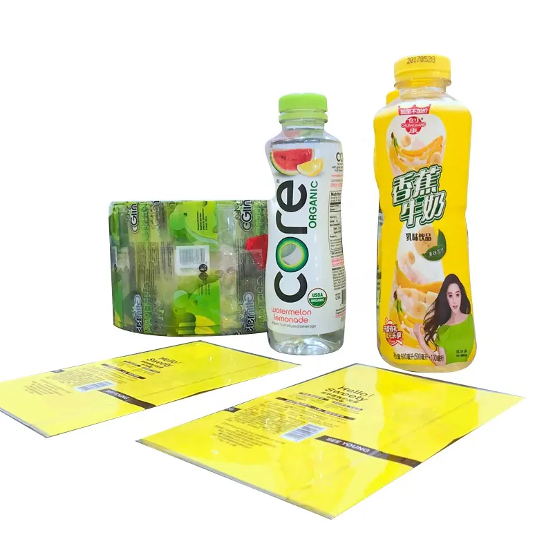 PVC A Buon Mercato Cibo Bottiglia di acqua di Plastica Prodotto Shrink Sleeve Stampati Personalizzati di Imballaggio Etichetta