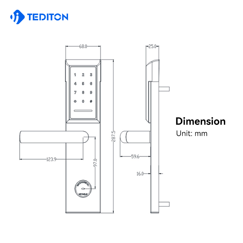 New Style High Quality Waterproof Digital Handle Ttlock APP Hotel System Smart Door Lock