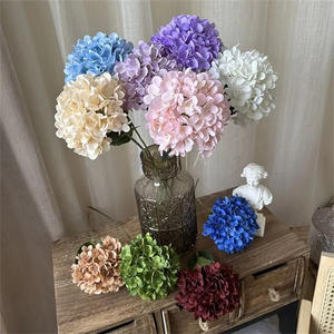 Hot Bán Nhân Tạo Hoa Đầu Duy Nhất Màu Trắng Màu Hồng Tú Cầu Lụa Tú Cầu Hoa Cho Đám Cưới Đảng Trang Trí Nội Thất - Product Image 4