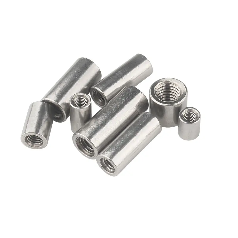 304 stainless steel Nuts Rose Joint Adapter Round Connector Nuts Threaded Sleeve Rod bar Stud Round Coupling Connector Nut