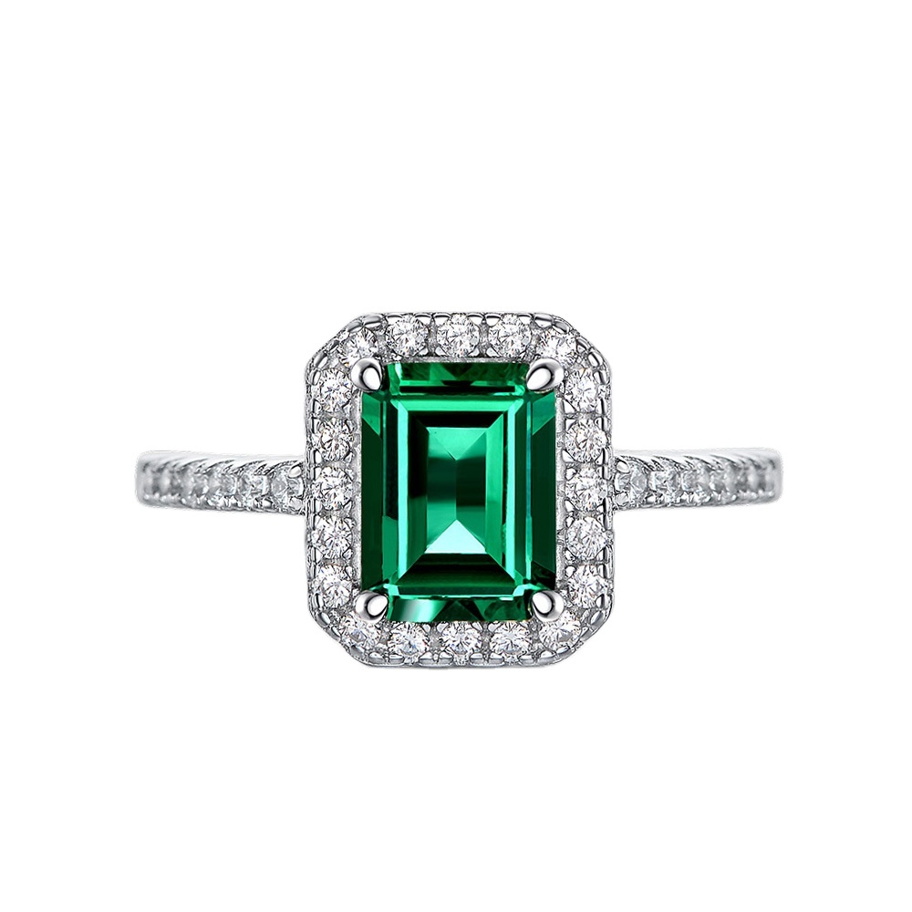 Lab emerlad ring 6*8mm