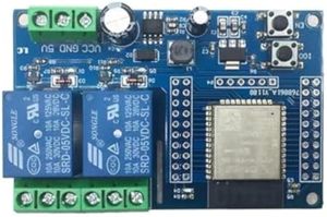 DC5-60V di alimentazione ESP32-WROOM-32E scheda di sviluppo I/O porta Full Pin 2 canali ESP32 Bluetooth modulo relè BLE