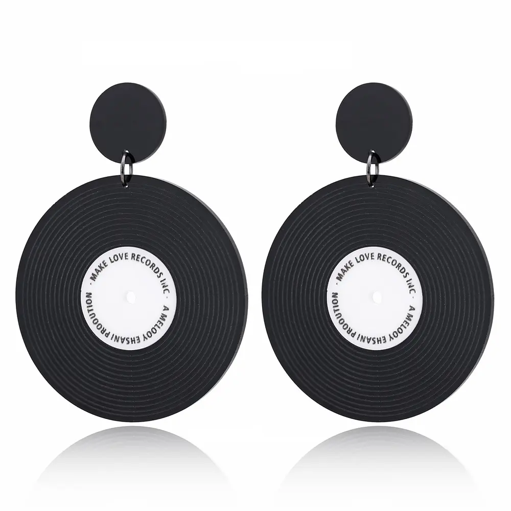 Moda nuovi orecchini cerchio in vinile acrilico semplice nastro magnetico versatile amore accessori per orecchini a forma di cuore