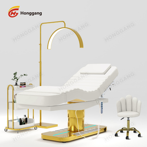 Meja pijat Salon kecantikan kulit putih kustom dengan 3 motor perawatan bulu mata kecantikan wajah - Product Image 6