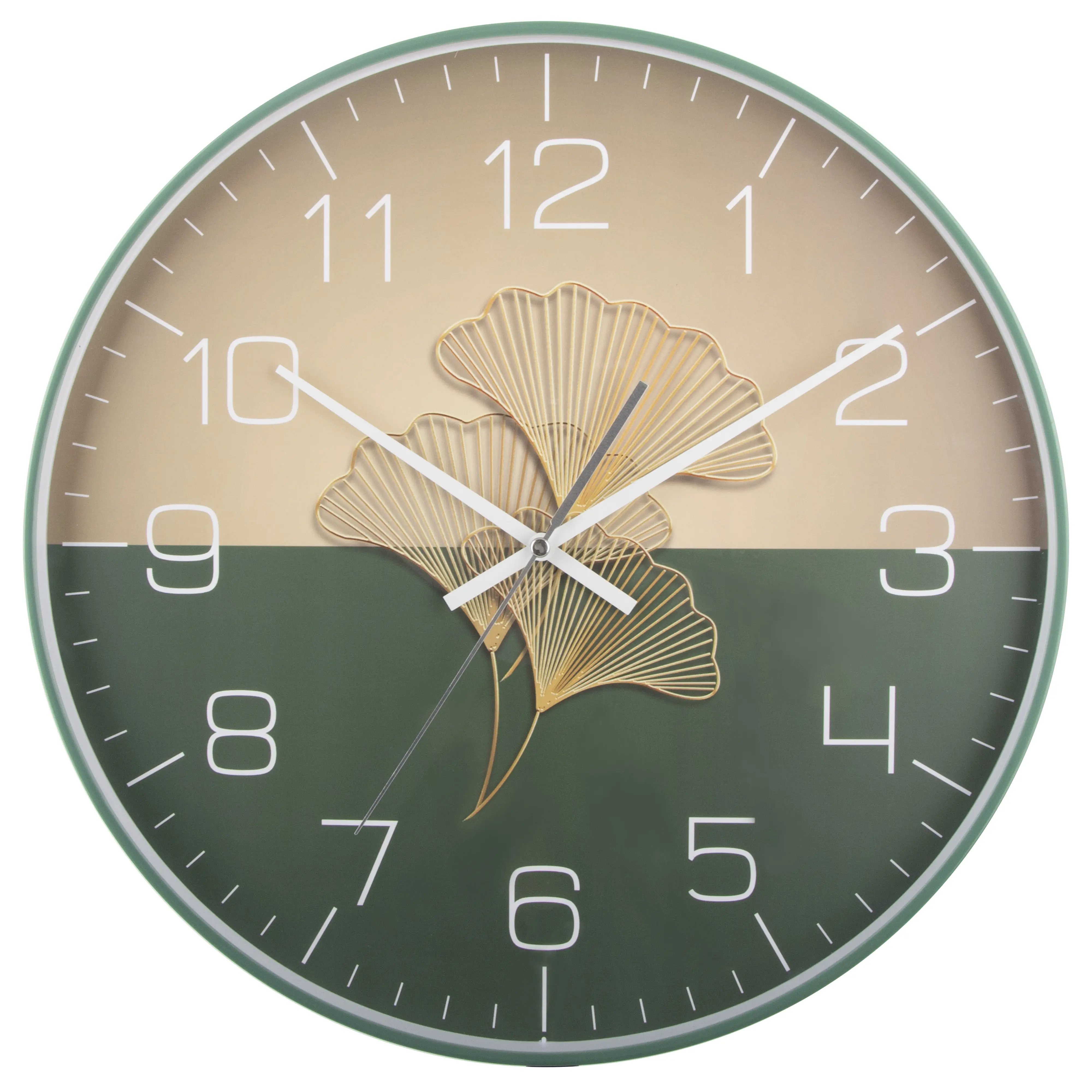 Reloj de pared analógico de cuarzo para decoración del hogar, cronógrafo de cuarzo redondo personalizado, color verde cielo