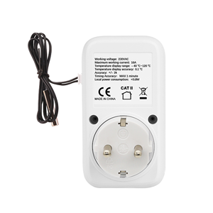 Digital Temperature <strong>Controller</strong> Socket Outlet EU Plug Thermostat With <strong>Timer</strong> <strong>Sensor</strong> Probe Heating Cooling Switch