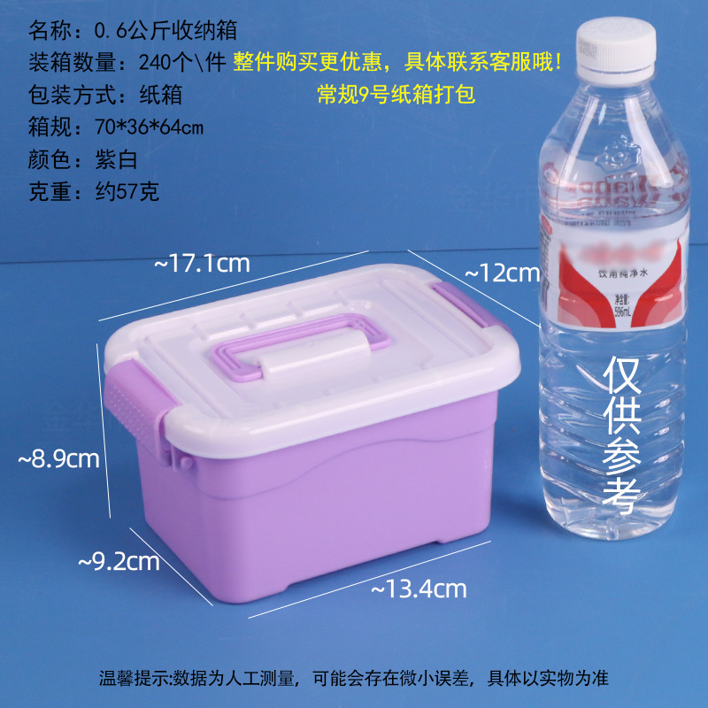 0.6 kg storage box, purple and white
