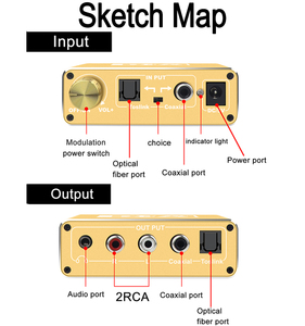 Digital to <strong>Analog</strong> Audio Converter Spdif Toslink to <strong>Analog</strong> Rca L/r Audio Converter Digital Optical Coax Coaxial Adapter - Product Image 5
