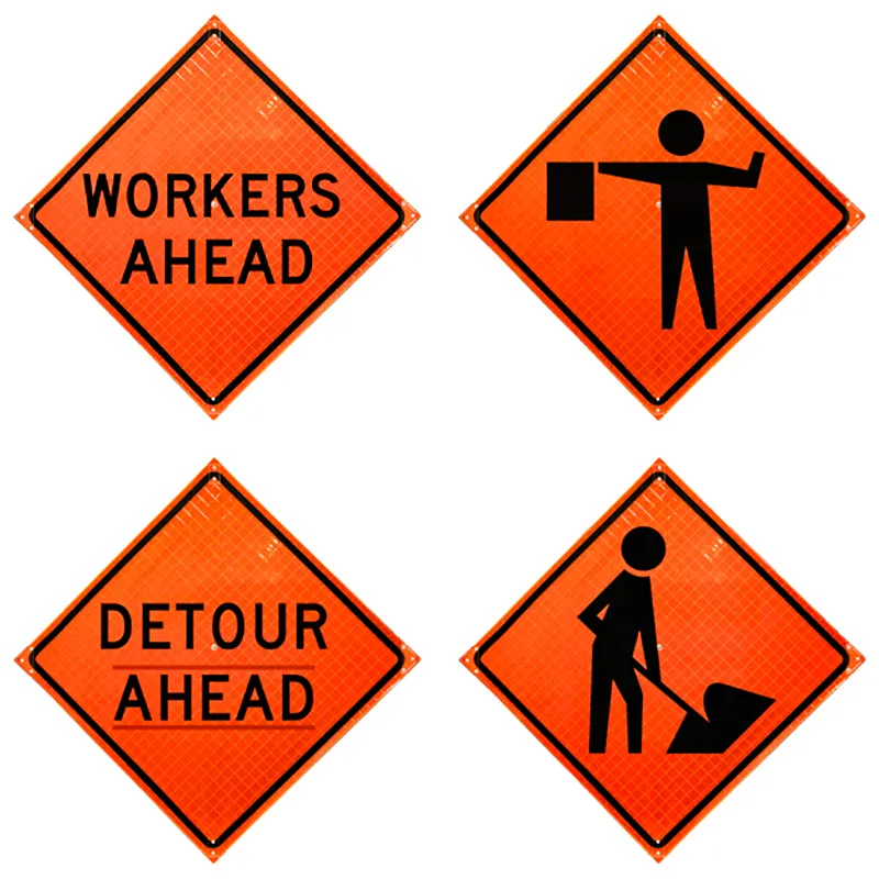 Segnali di avvertimento riflettenti di sicurezza per lavori stradali in alluminio su misura