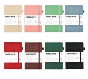 Luxury A5 Blue <strong>Notebook</strong> <strong>with</strong> <strong>Stripe</strong> Styling Leather Cover Custom Students Journal Featuring <strong>Binding</strong> Two Ribbon Bookmarks - Product Image 4