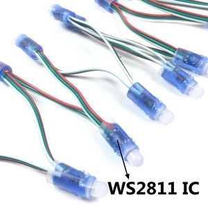 ชุด50ชิ้น WS2811 IC ดิจิตอลกันน้ำไฟพิกเซล LED โมดูล12มม. DC5V 12V สามารถระบุที่อยู่ได้สีเขียว CCT สำหรับแสดงตัวอักษรสีฟ้า - Product Image 6