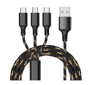 Precio de fábrica USB C Cable 3 en 1 logotipo personalizado 1,2 m Nylon trenzado Cable de datos de carga rápida para Samsung - Product Image 2