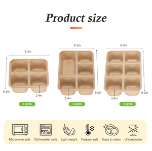 Reusable Leakproof Plastic Bento Lunch <strong>Box</strong> with 5 Compartments <strong>Meal</strong> Prep and Food Storage Containers With Lids for Student - Product Image 5