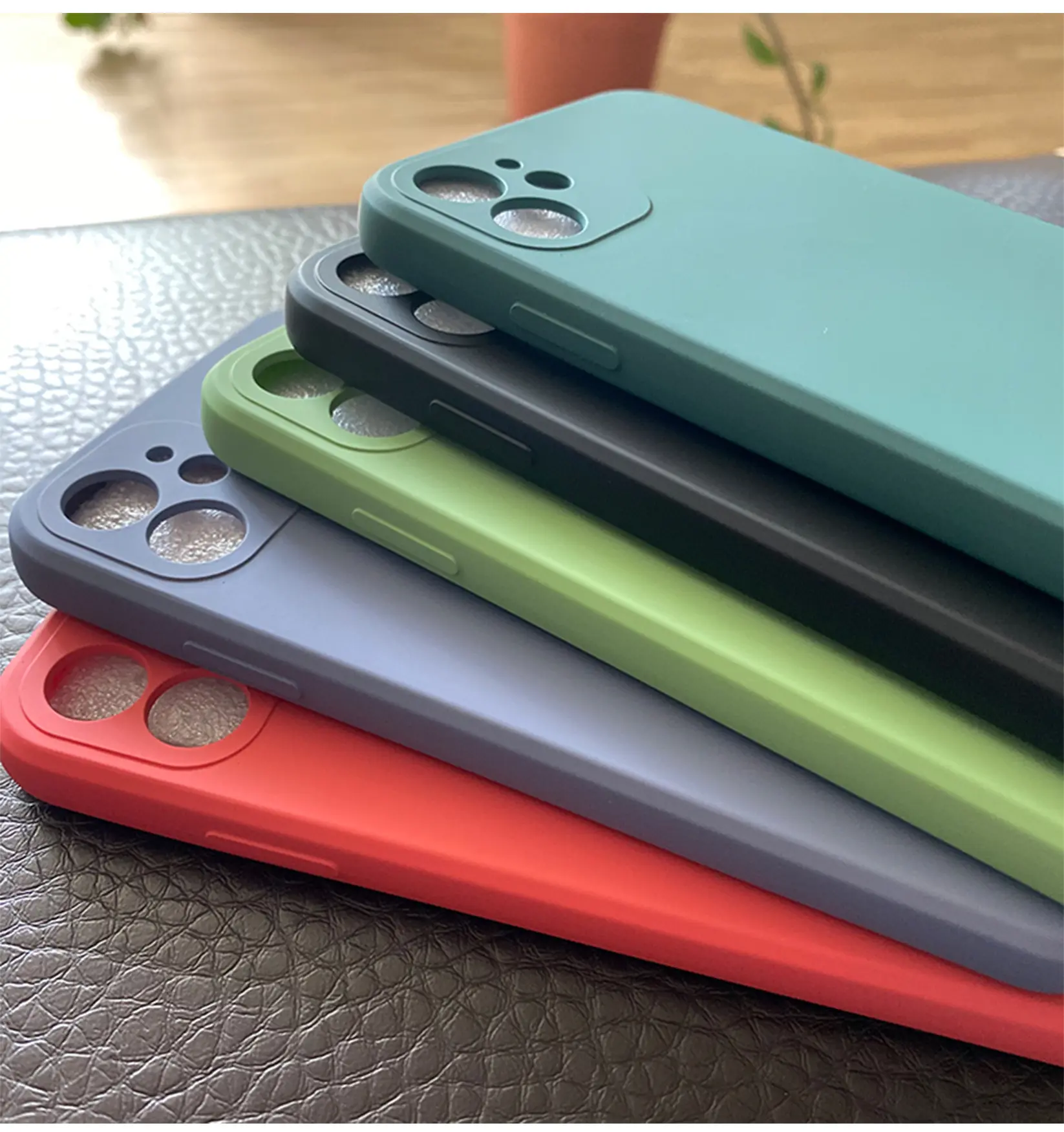 Casing Ponsel Silikon Cair Tahan Guncangan, Casing Penutup Ponsel 3D untuk Iphone 11 12 Pro Max