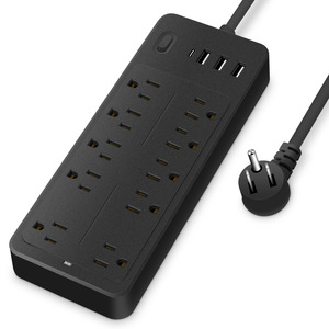 热卖美国标准电源带8个插座3个USB 1型C延长线电源带插座，适用于家庭和办公室 - Product Image 1