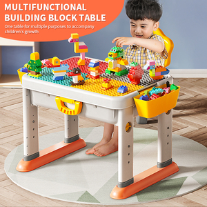 Feelo F1679 Kids Large <span class=keywords><strong>Block</strong></span> Tisch mit 55 Stück Bausteinen Set Educational DIY Multifunktion ales Tischs pielzeug - Product Image 4