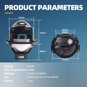 Sanvi oto lambaları LK8 60W 6000K otomatik Bi LED projektör Lens süper parlak 3.0 LED araba LED projektör Lens far Conversioin kiti - Product Image 6
