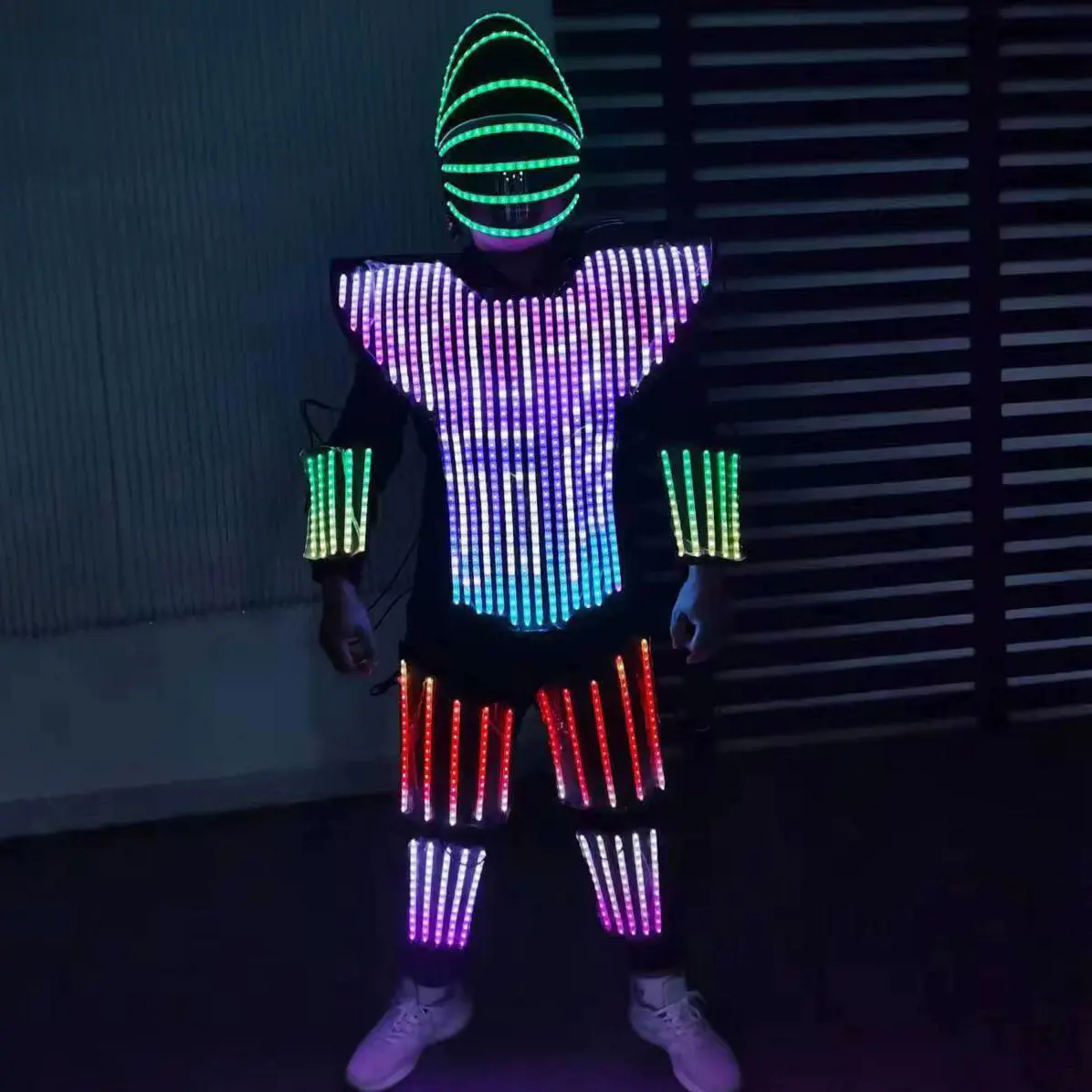 Costume de Robot LED illuminé vert Laser veste Laser modèle spectacle robe robe DJ Bar Performance à vendre