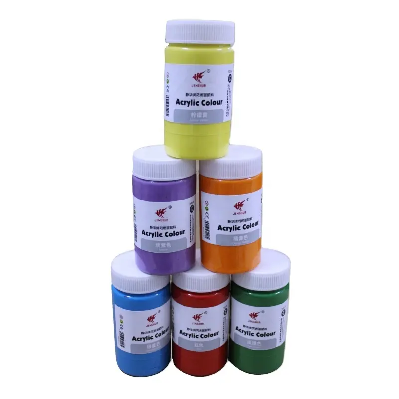 Pigments riches de haute qualité multi-couleurs professionnel 300ml peinture acrylique sur toile/bois/verre ensemble de peinture acrylique en bouteille