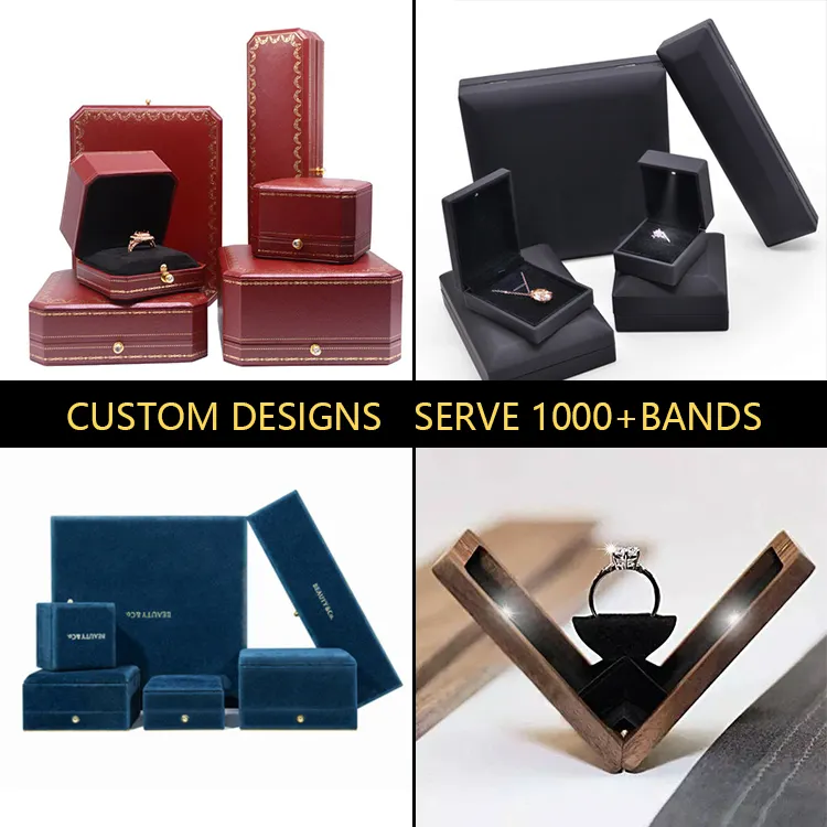 Pulseira de joias de madeira pequena polida preta de luxo personalizada para presente, caixa de embalagem de joias, atacado
