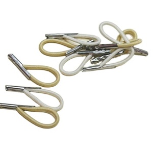 Venta al por mayor, tamaño personalizado, 2mm de espesor, Beige, púas dobles, cuerda elástica, extremo de Metal, etiqueta del Tesoro para prendas, púas dobles elásticas - Product Image 1