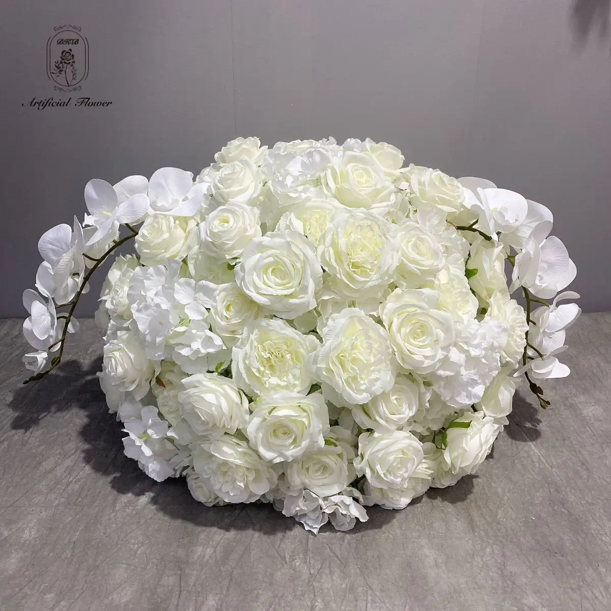 DKB 2024 VENTA CALIENTE Nueva Bola de flor de Orquídea blanca artificial Centros de mesa Jardín Paisajismo Bola de flores para la decoración de la boda