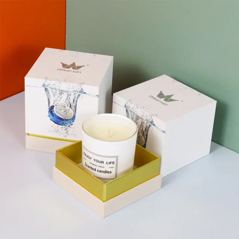 Portacandele in vetro caja para velas di lusso con coperchi e scatole scatola per confezioni di candele profumate in cartone