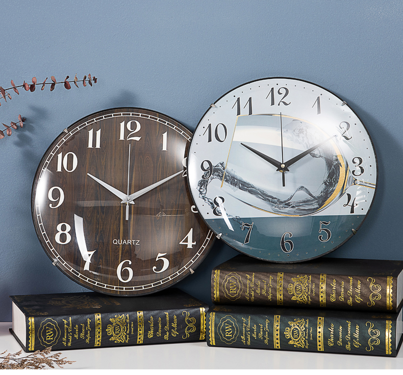 12 inch Wall clocks with a glass pattern  Hit the clock round wall clock can be customized