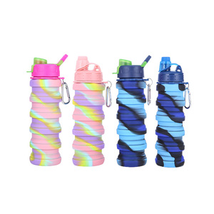בקבוק מים קריסה חדש bpa סיליקון בקבוק מתקפל נייד חיצוני מטפס הרים