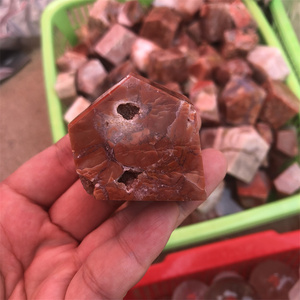Yeni stil doğal pembe kırmızı akik Carnelian Geode rastgele ev dekorasyon - Product Image 6