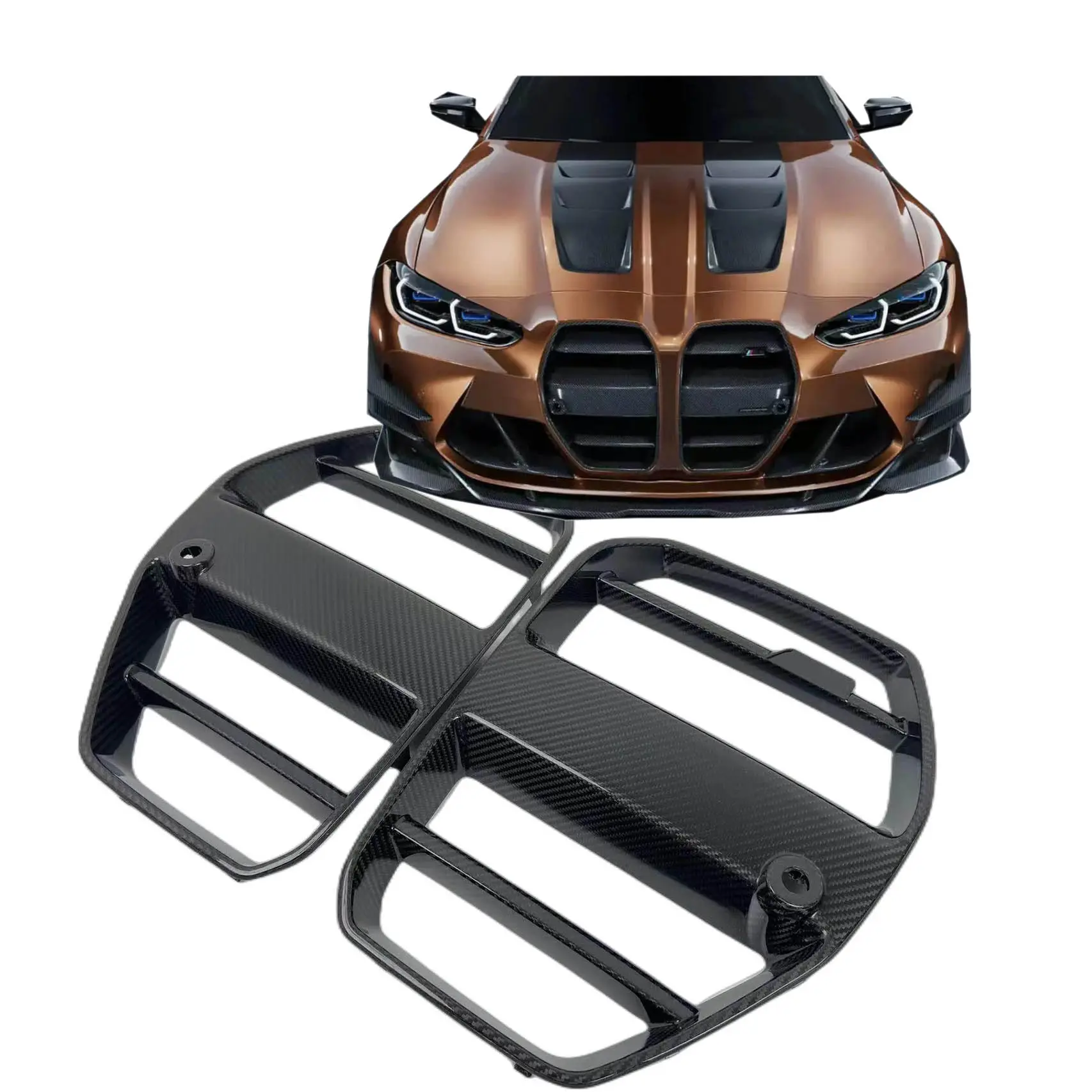 Rejilla delantera de carbono seco Real Style ST para BMW M Series M3 G80 M4 G82 G83 ST Style 2021-IN