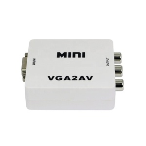 Venta al por mayor de fábrica Mini VGA a AV convertidor adaptador 1080P Audio VGA2AV adaptador para computadora a TV HD