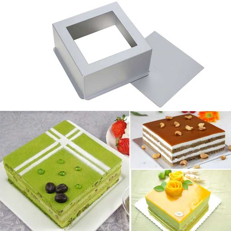 Hoge Kwaliteit Bakbodem Verwijderbare Cake Pan Vierkante Aluminium Chiffon Cakevorm