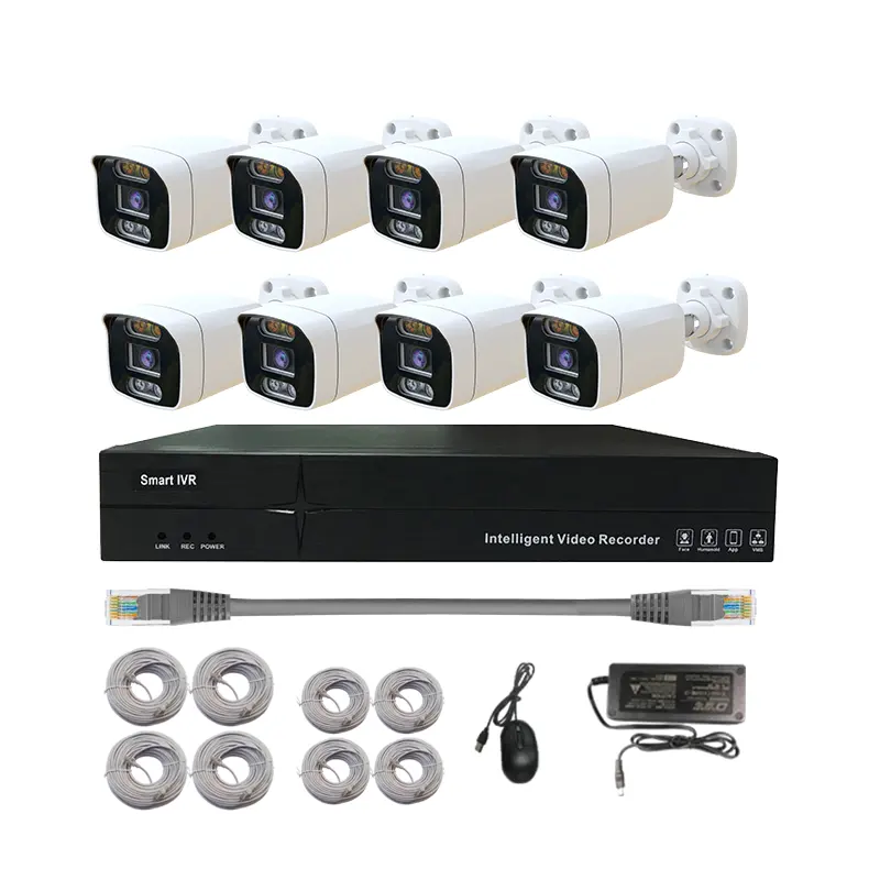 8-Kanal-5-Megapixel-IP-Überwachungskamerasystem CCTV-Überwachung POE NVR Kit-Kamera 4-Kanal-16-Kanal-Bullet-Kamera