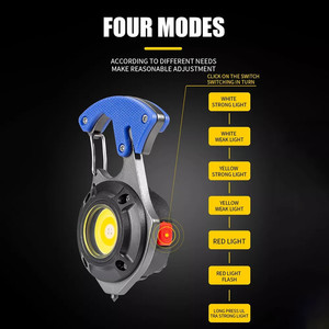 Mini Usb c Rechargeable Keychain Light Hook Magnet Screwdriver Hammer Whistle Emergency Cob <strong>Led</strong> Working Light Torches Flashlight - Product Image 3