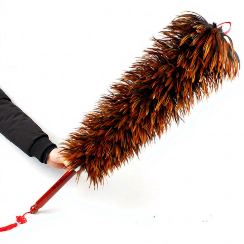Brosse à manche en bois chiffré de haute qualité, marron, 90 cm
