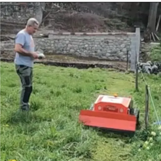 Yüksek kaliteli CE onaylı çim biçme makinesi paletli ÇALI KESİCİ tarım için elektrikli uzaktan kumanda AI robot çim biçme makinesi