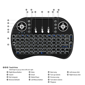 Teclado inalámbrico i8 Mini, 2,4 Ghz, retroiluminado, 7 colores, ruso, inglés, 3 colores, Air Mouse con mando a distancia Touchpad - Product Image 5