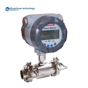 Customizable OEM Sanitary <strong>Flow</strong> Meter <strong>Sensor</strong> Smart Digital Display Liquid Turbine Flowmeter for Water Gas Air Stainless Steel