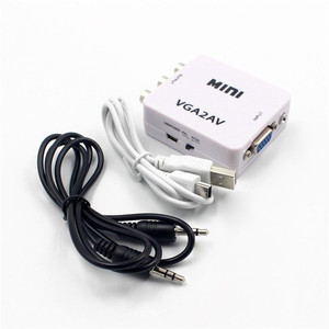 1080P Mini AV to <strong>VGA</strong> to AV RCA Converter with 3.5mm Audio AV2VGA VGA2AV CVBS Adapter for PC to HD TV Convert NTSC PAL SXGA