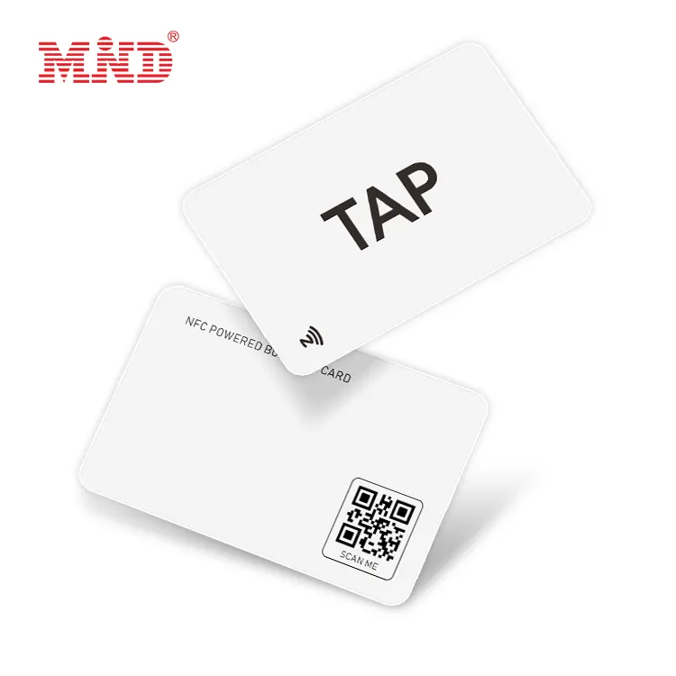 Logo personnalisé carte de visite NFC cachée NFC carte NFC en PVC mat avec code QR