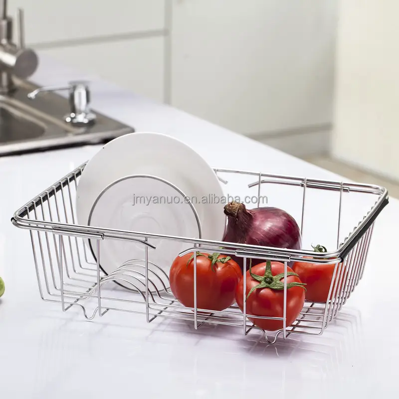Escorredor de pia multifuncional, cesta de secagem escorredora multifuncional para pia, cozinha, frutas, vegetais, lavagem
