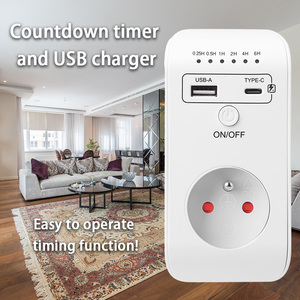 FR Plug New Smart Timing Socket Controller Automatic Power-off Programmable Countdown <strong>Timer</strong> Switch With USB Type-<strong>C</strong> - Product Image 2