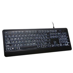 Teclado retroiluminado silencioso blanco de 104 teclas, letras Jumbo grandes, USB óptico en negrita, teclado de impresión grande con cable, caracteres de gran tamaño, nuevo - Product Image 5