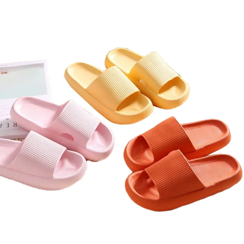 Men Women Thick Platform Home Slippers Fashion Non-slip EVA Bathroom Slides Woman Sandals 2023 Summer Soft Flip Flops