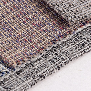 Düşük fiyat 450gsm küçük adedi 100% Polyester keten kumaş ile tutkal destek yumuşak tekstil köşe kanepe kumaş tarafından düğümlü iplik - Product Image 4