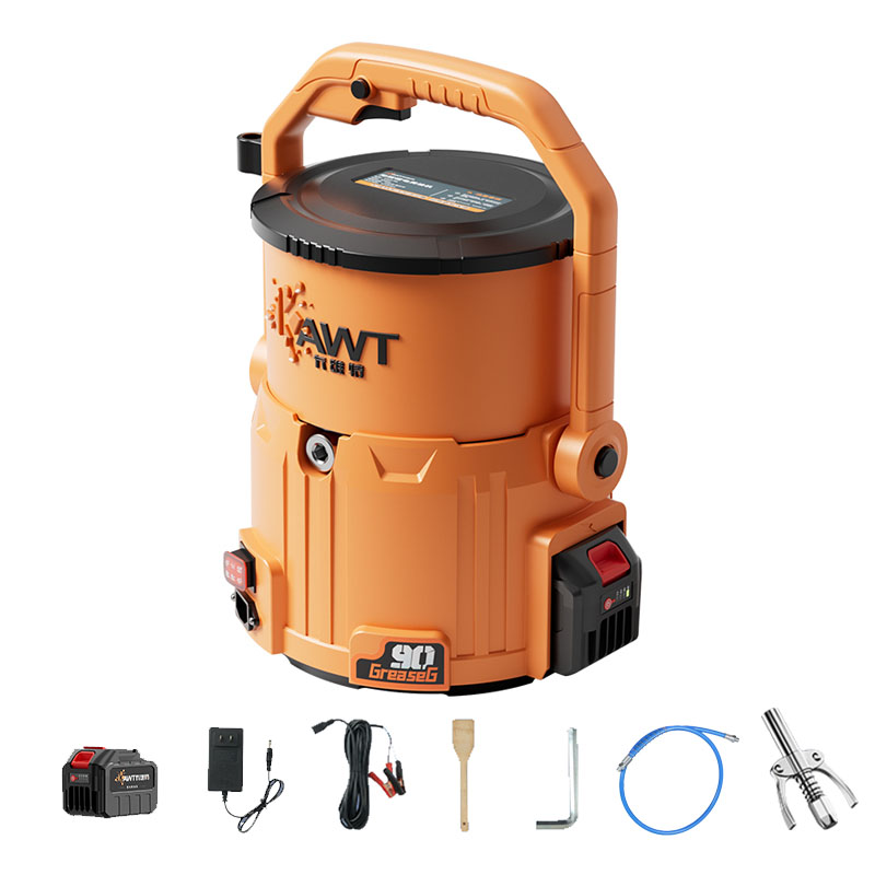 Pompe à graisse à batterie sans balais + tuyau 2M + 1 batterie + cordon d'alimentation 8M