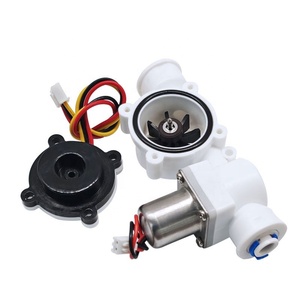 Caudalímetro de pulso integrado y sensor de flujo de agua Medidor de flujo Hall de baja potencia de conexión rápida de 1/4 pulgadas con válvula