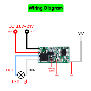 433-MHz-Mini-Relais-Funkschalter Fernbedienung Power-LED-Lampen steuerung Mikroempfänger-Senders ystem - Product Image 5