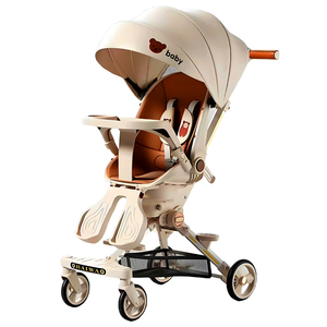 Lüks katlanabilir bebek arabası 3-in-1 bir araba koltuğu ve beşik olarak kullanılabilecek bir bebek arabası - Product Image 6